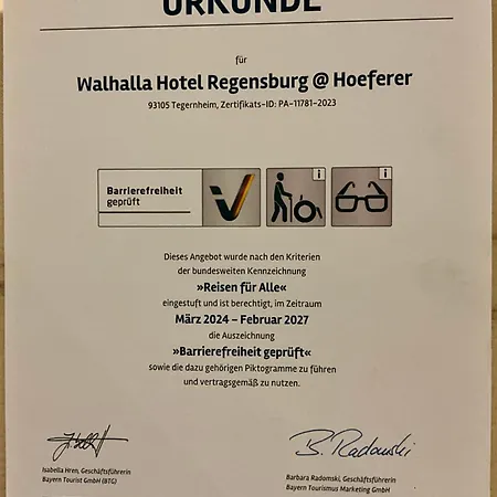 Walhalla Regensburg Hoeferer 4 Sterne Superior Hotel Tegernheim